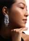 Sky Blue Handcrafted Dangler Earrings In Mix Metal