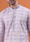 Sky Blue Lucknowi Cotton Kurta Set For Men