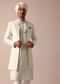 Sky Blue Silk Sherwani Set With Intricate Embroidery