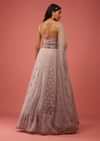 Lavender Purple Lehenga Choli With Lucknowi Thread Work And Multicolor Resham And Mirror Accents