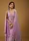 Lavender Purple Anarkali Suit With Chikankari Work And Mirror Embroidery
