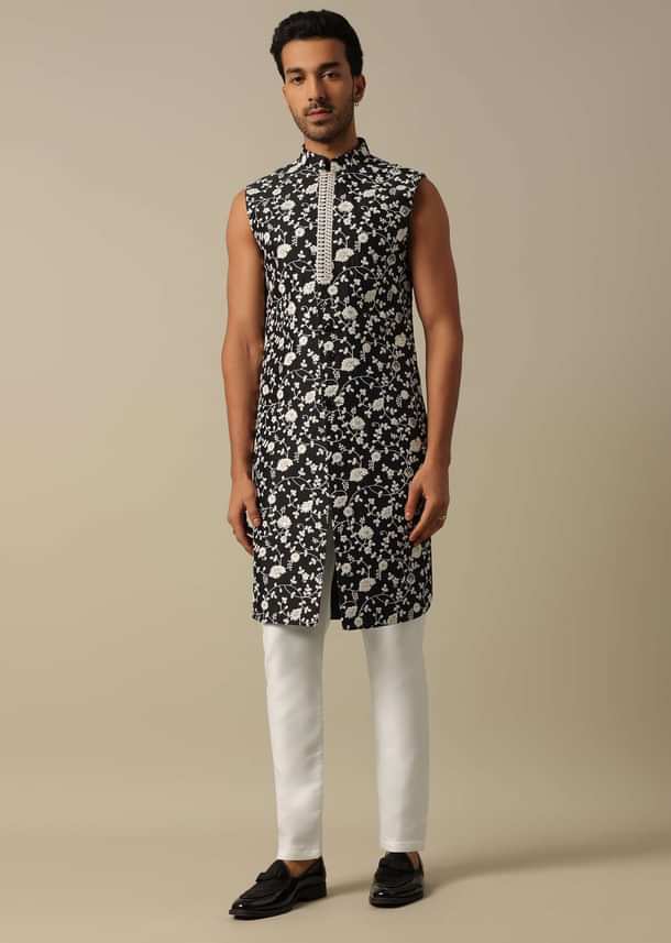 Sophisticated Black Sherwani Set For Men