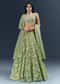 Spa Green Banarasi Silk Bridesmaid Lehenga With Heavy Hand Embroidery
