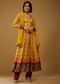 Canary Yellow Anarkali Suit With Bandhani Print And Embroidery