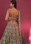 Peacock Green Raw Silk Bridal Lehenga With Embroidery - NOOR 2022