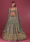 Peacock Green Raw Silk Bridal Lehenga With Embroidery - NOOR 2022