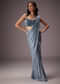 Steel Blue Sequin Saree Paired With A Plush Velvet blouse