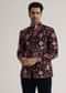 Pink Floral Embroidered Velvet Jodhpuri Suit