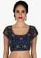 Royal Blue Silk Blouse Adorned With Zardosi Work Online - Kalki Fashion