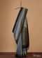 Airforce Blue Silk Saree With Black Border In Zari Weave