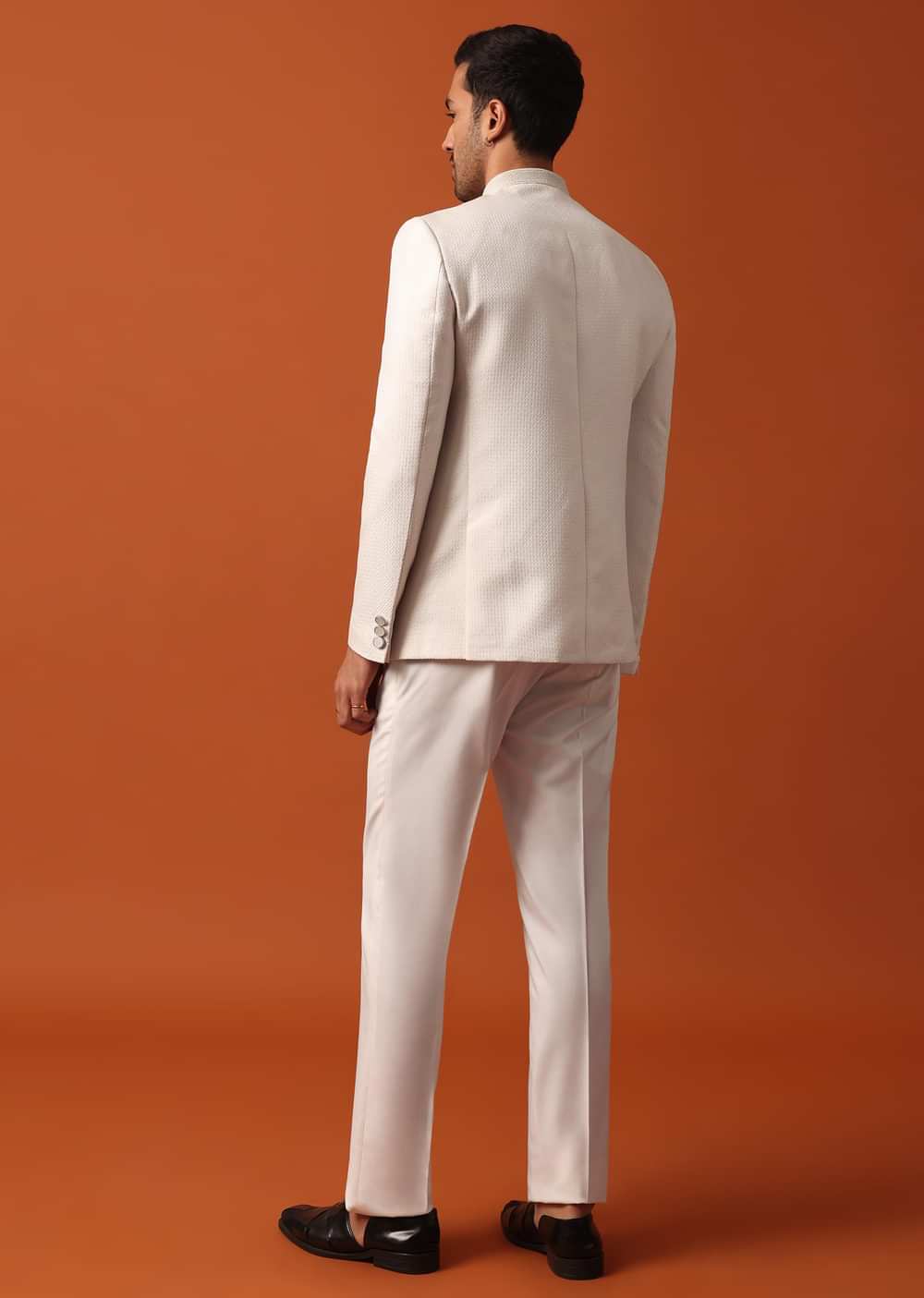 Stunning Pristine White Bandhgala Jodhpuri Suit