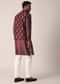 Stunning Red Festive Jacket Kurta Set For Men