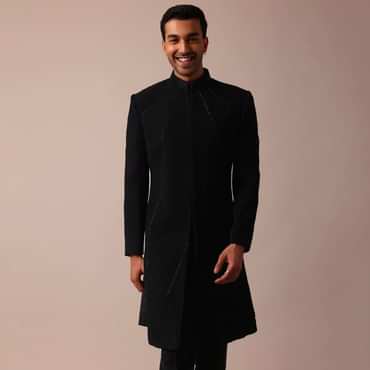 Stylish Black Indowestern With Exquisite Detailing