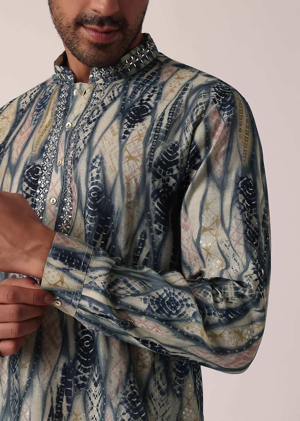 Stylish Blue Cotton Kurta For Men
