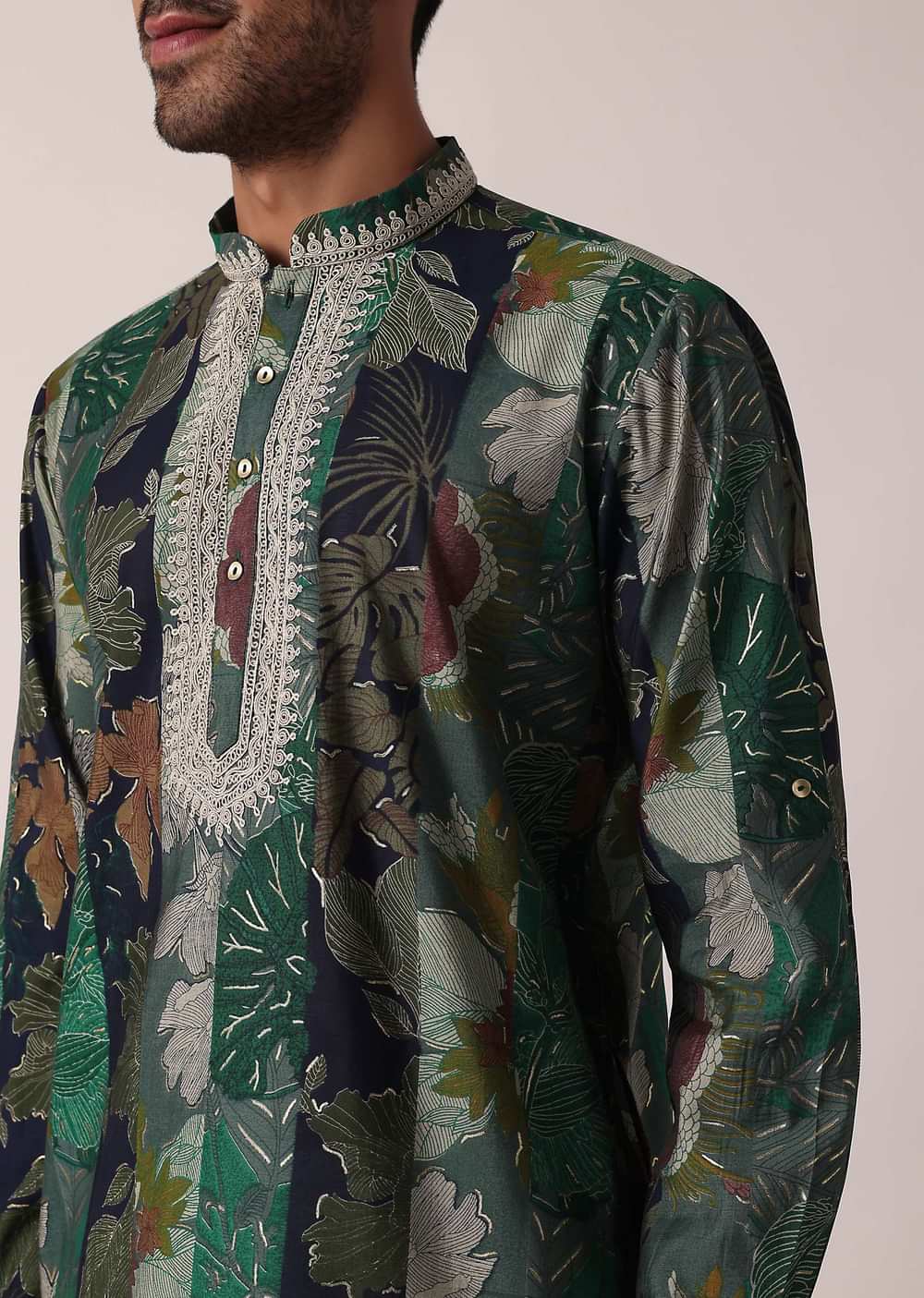 Stylish Green Festive Kurta For Men