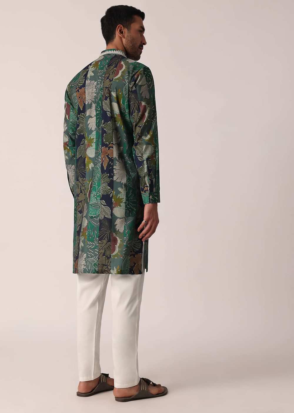 Stylish Green Festive Kurta For Men