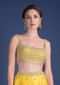 Sunset Yellow Blouse With Heavy Embossed Embroidery In Floral Butti Design