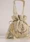 Tan Brown Zari Embroidered Potli Bag In Raw Silk