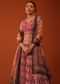 Tangerine Orange Ajrakh Printed Lehenga And Blouse Set In Chinon