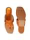 Tangerine Orange Kolhapuri Flats With Silver Hand Embroidery