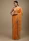 Tangerine Saree In Organza With Bandhani Buttis And Gotta Patti Embroidered Scallop Cut Border