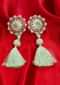 Tasseled cluster earing adorn with pearls and kundan work only on kalki