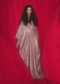 Taupe Sequins Kaftan Dress With Gathers In The Front And Plunging Neckline
