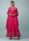 Teaberry Pink Embroidered Anarkali Suit In Georgette