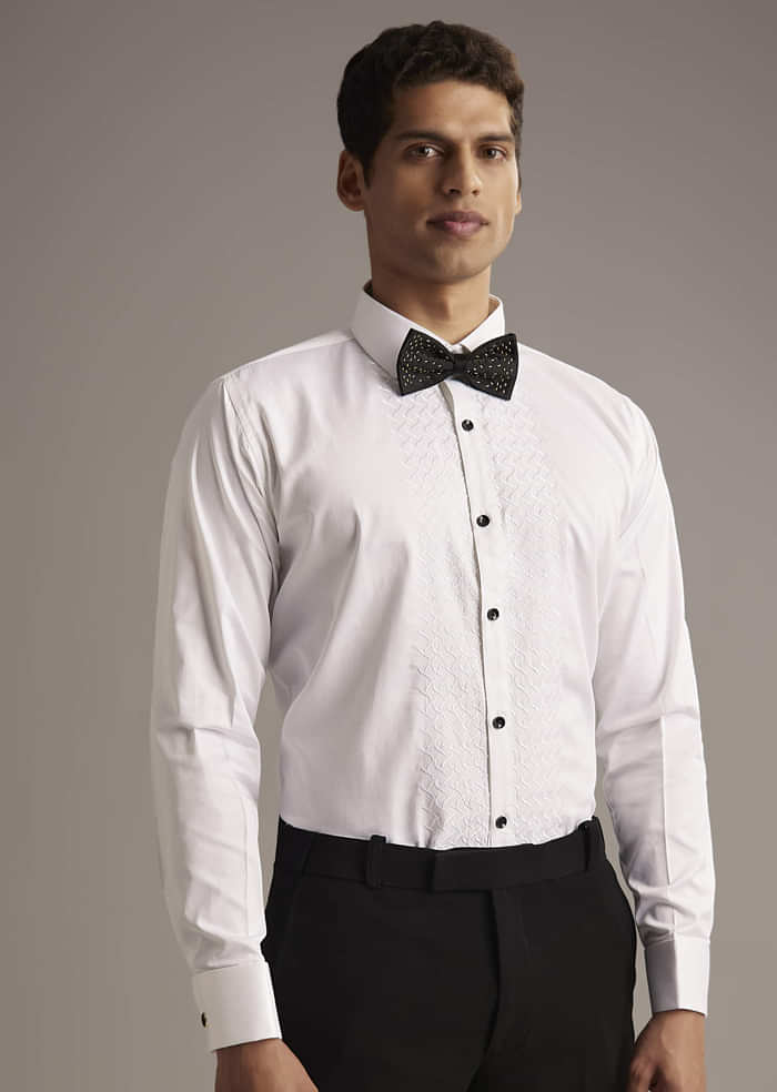Teal Blue Tuxedo For Men With Cutdana Embroidery