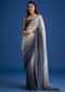 Teal Blue Sequins Saree With Scallop Embroidery Border
