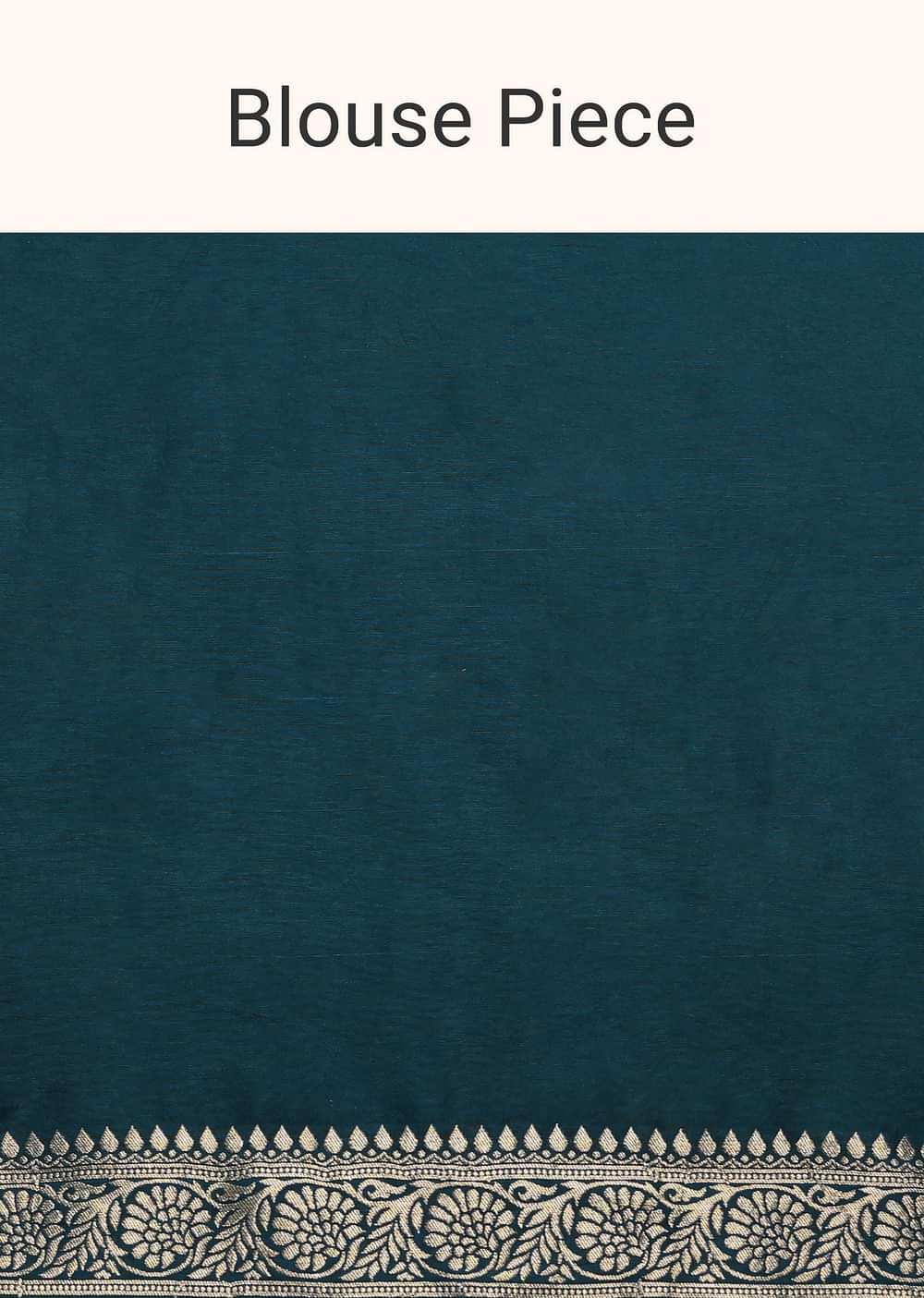 Teal Dola Silk Saree With Woven Zari Pallu And Unstitched Blouse Piece