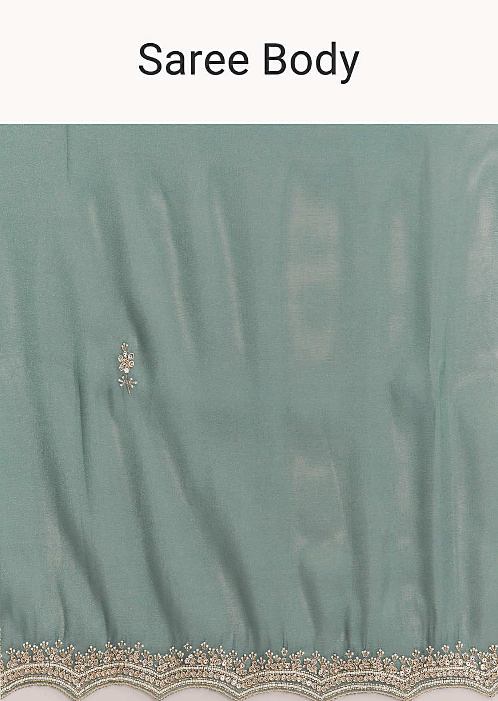 Teal Green Silk Saree With Bead And Sequin Embroidery