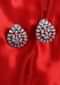 Tear drop shaped cut out studs adorn in cz diamond stones only on Kalki