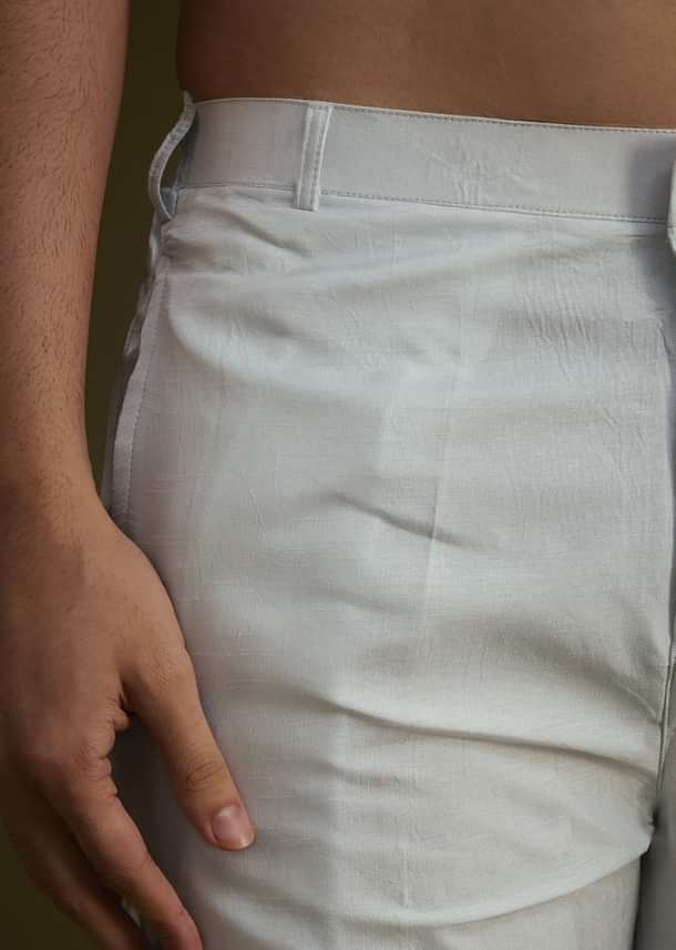 Ice Blue Silk Sherwani Set With Floral Resham And Mirror Work Ice Blue Silk Sherwani Set With Floral Resham And Mirror Work