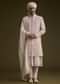 Onion Pink Raw Silk Sherwani Set With Dupatta