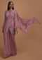 Thulian Pink Ready Pleated Saree Topped With Organza Jacket Having Bell Sleeves Online - Kalki Fashion