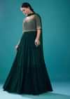 Emerald Green Georgette Embroidered Anarkali Suit