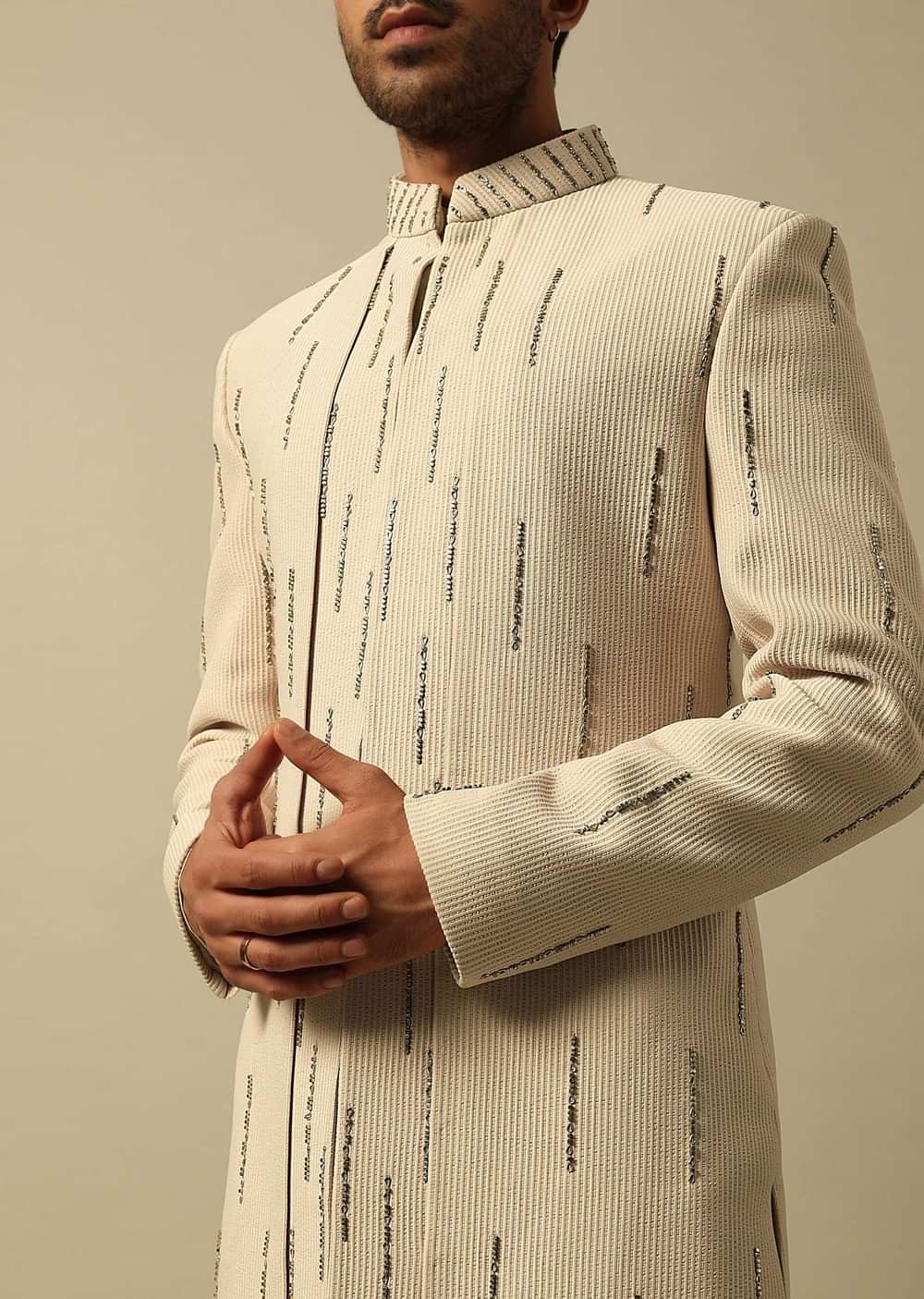 Timeless Beige Indowestern Set For Men