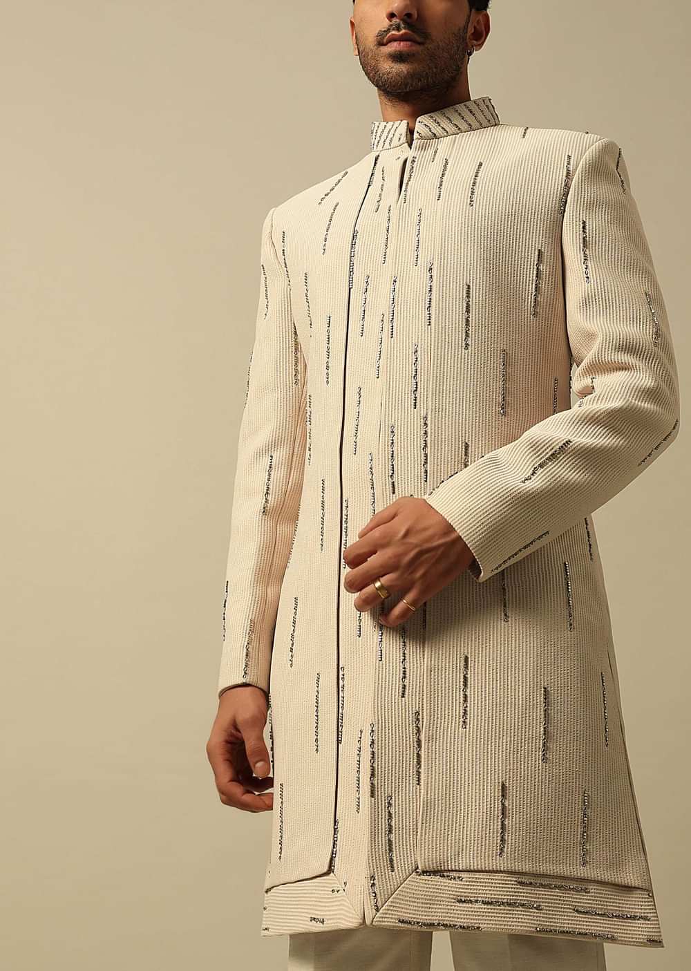 Timeless Beige Indowestern Set For Men