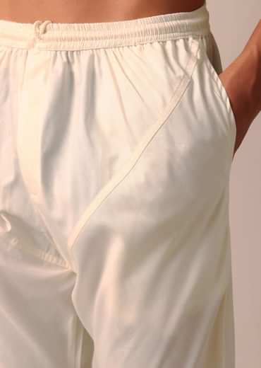 Timeless Beige Silk Sherwani Set