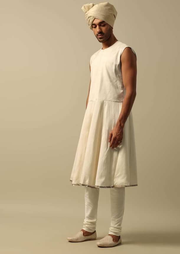 Timeless Green Raw Silk Sherwani