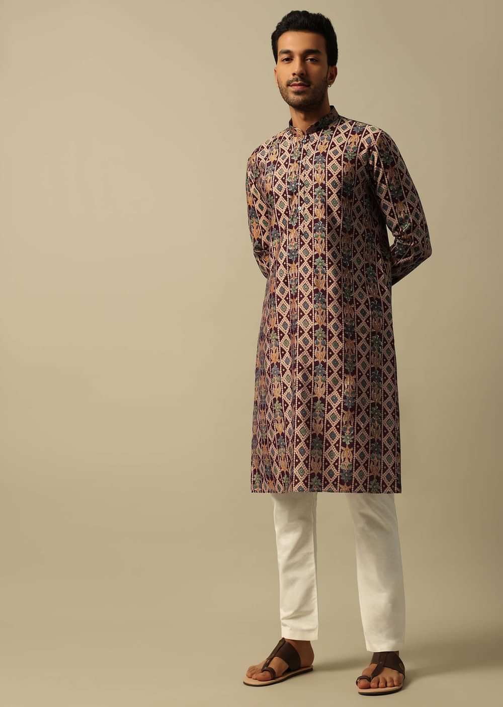 Timeless Red Cotton Kurta Set For Men