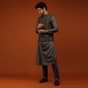 Total Eclipse Blue Nehru Jacket And Kurta Set In Floral Bandhani Print, Matching Print Kurta In Mandarin In Full Sleeves