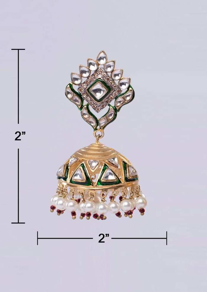 Traditional jhumkas earrings with cut outs only on Kalki