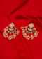 Traditional kundan  chandelier earring with black semi precious stone
