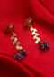 Tribal Style Fancy Dangler Earring With Amethyst Semi Precious Stone And Honey Gold Bead Online - Kalki Fashion