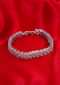 Triple layer pearl cut shape bracelet with silver plating only on kalki