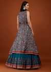 Teal Blue Indowestern Bridesmaid Lehenga Set