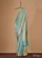 Mint Blue Banarasi Saree In Uppada Silk With Woven Floral Jaal And Unstitched Blouse
