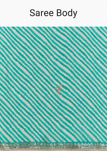 Turquoise Blue Chinon Saree With Leheriya And Gota Work